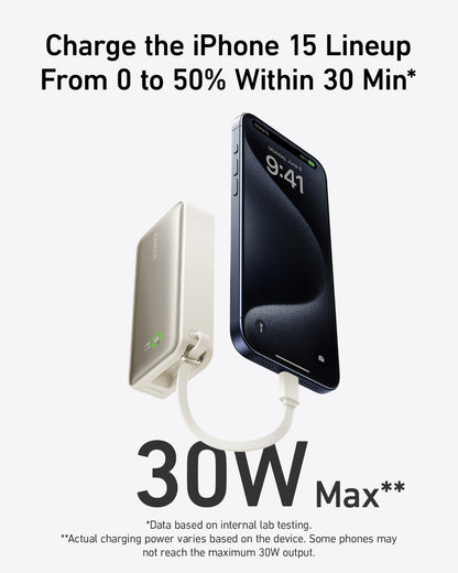 Anker Nano Power Bank (30W, Built-In USB-C Cable) by Anker
