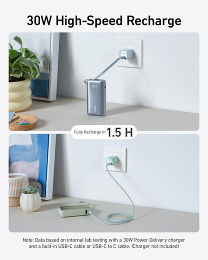 Anker Nano Power Bank (30W, Built-In USB-C Cable) by Anker