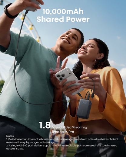Anker Nano Power Bank (10K, 45W, Built-In Retractable USB-C Cable) by Anker