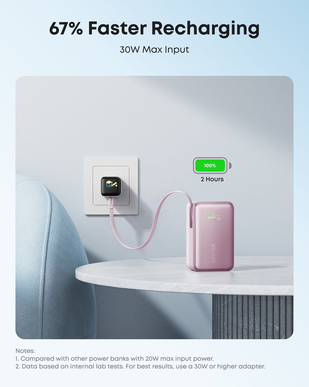 Anker Nano Power Bank (10K, 45W, Built-In Retractable USB-C Cable) by Anker