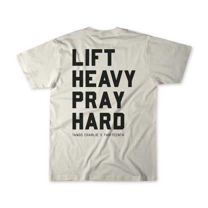 Lift Heavy. Pray Hard. - Tee by Tango Charlie Apparel