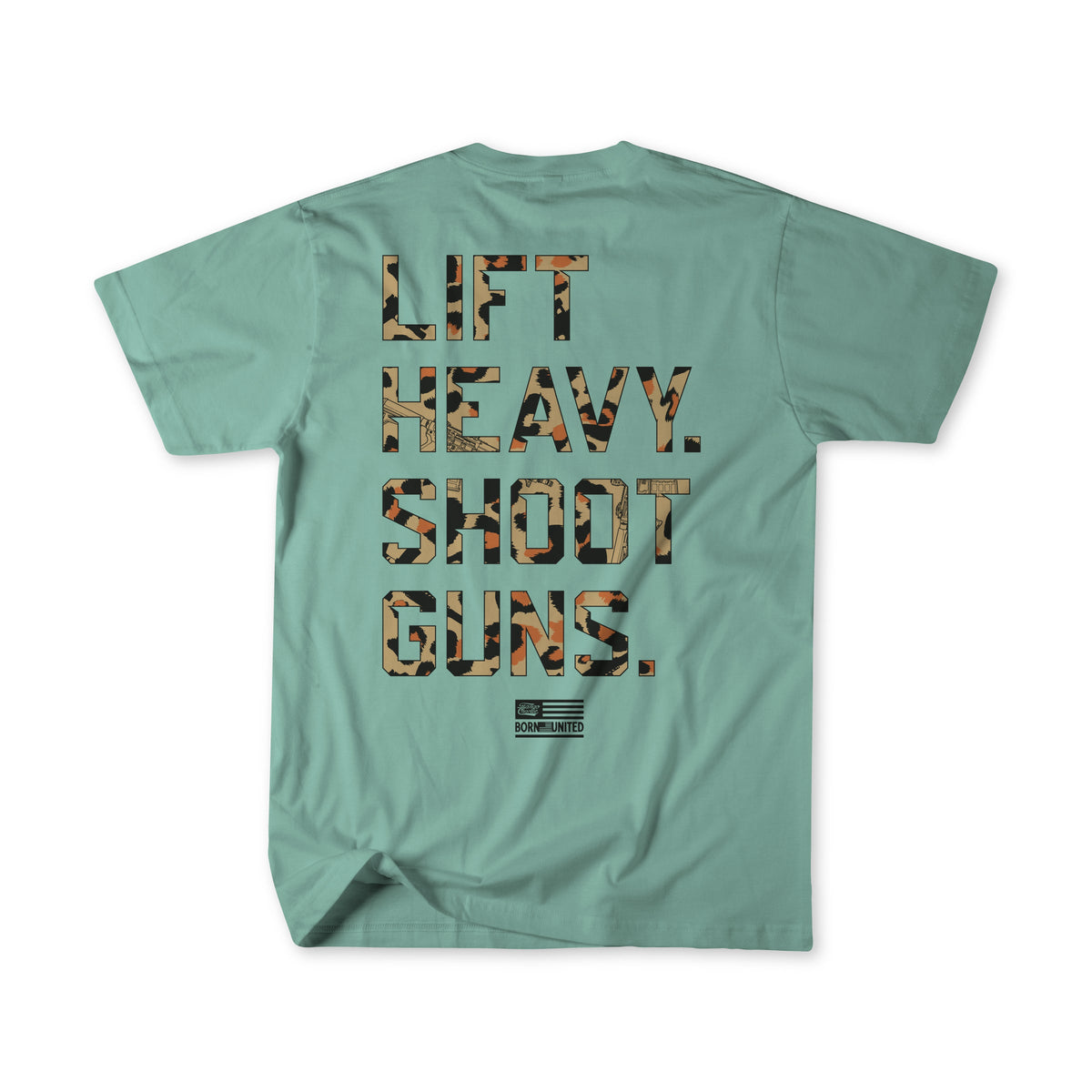Loaded Leopard LHSG - Seafoam Green Tee by Tango Charlie Apparel