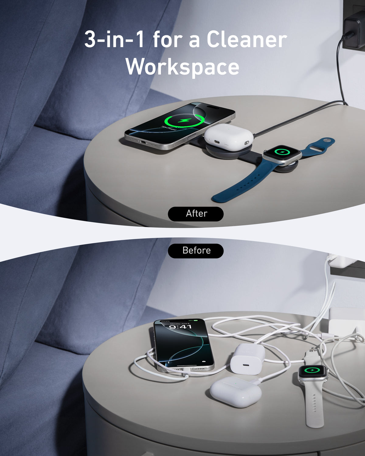 Anker MagGo Wireless Charging Station (3-in-1, Foldable Pad) by Anker