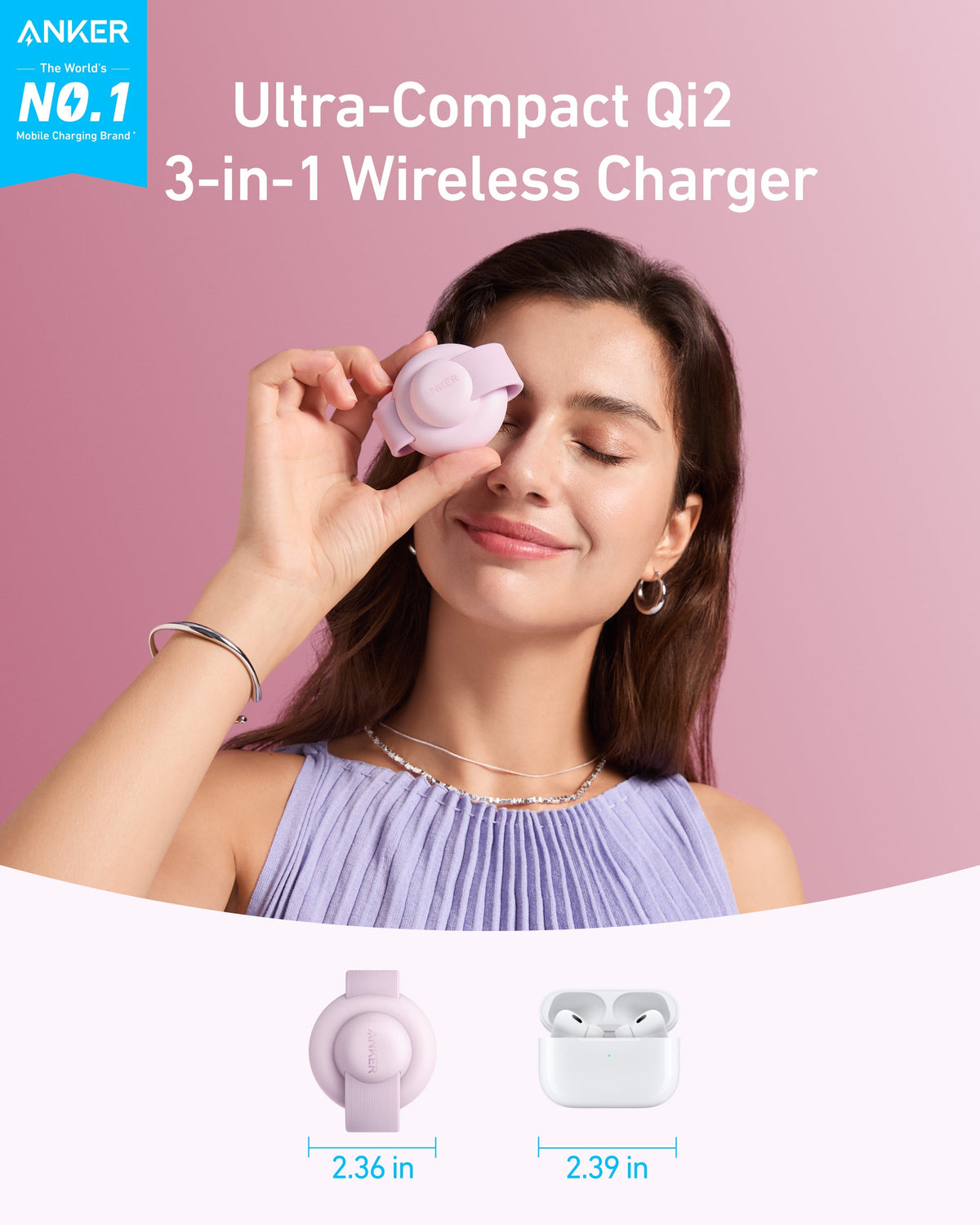 Anker MagGo Wireless Charging Station (3-in-1, Foldable Pad) by Anker
