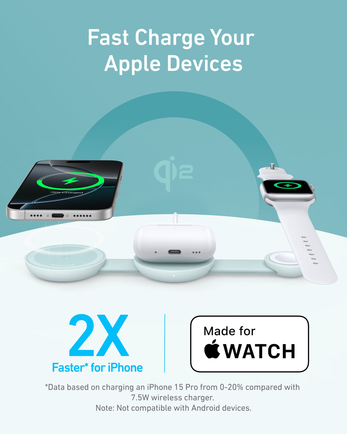 Anker MagGo Wireless Charging Station (3-in-1, Foldable Pad) by Anker