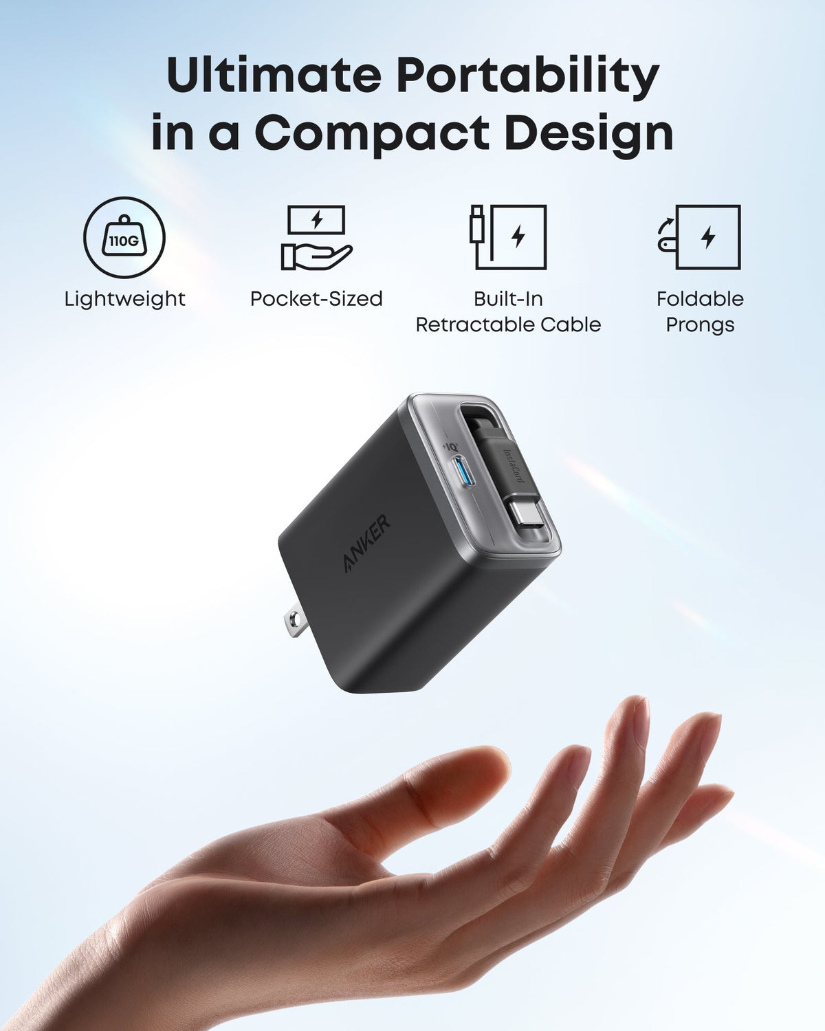 Anker Nano Charger (35W, Built-In Retractable USB-C Cable) by Anker