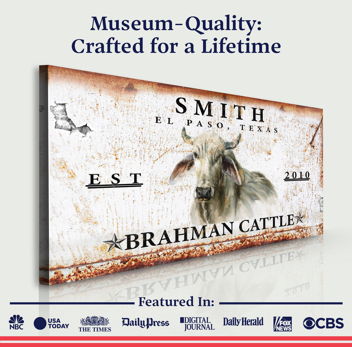 Brahman Cattle Sign II by Tailored Canvases