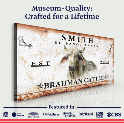 Brahman Cattle Sign II by Tailored Canvases