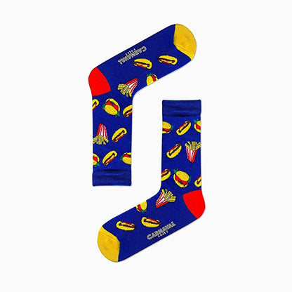 Carnaval Novelty Fast Food Socks Set - 5 Pairs of Comfortable Cotton-Themed Socks for Everyday Wear by Beauty Care Bag