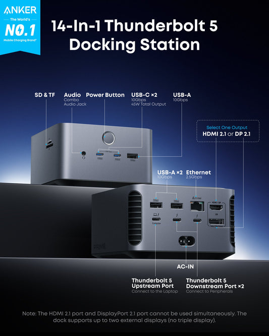 Anker Prime TB5 Docking Station (14-in-1, 8K, Thunderbolt 5 ) by Anker