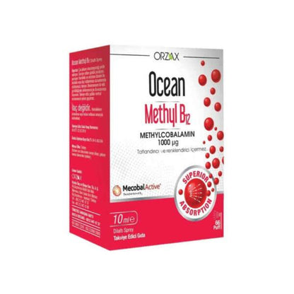 Ocean Methyl B12 Spray 10ml - Vitamin B12 Supplement, Sublingual B12 Spray for Adults and Children by Beauty Care Bag