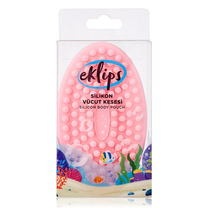 Eklips Silicone Body Scrubber - Dual Sided Exfoliating Brush for Cleansing and Scalp Massage - Healthier Skin & Relaxation by Beauty Care Bag
