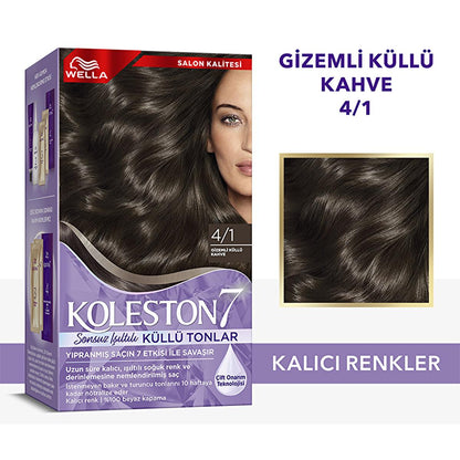 Wella Koleston Ash Brown Hair Dye Kit: Permanent Cool Tone Hair Color, Repairs Damage, Neutralizes Brassiness, Lasts Up to 10 Weeks by Beauty Care Bag