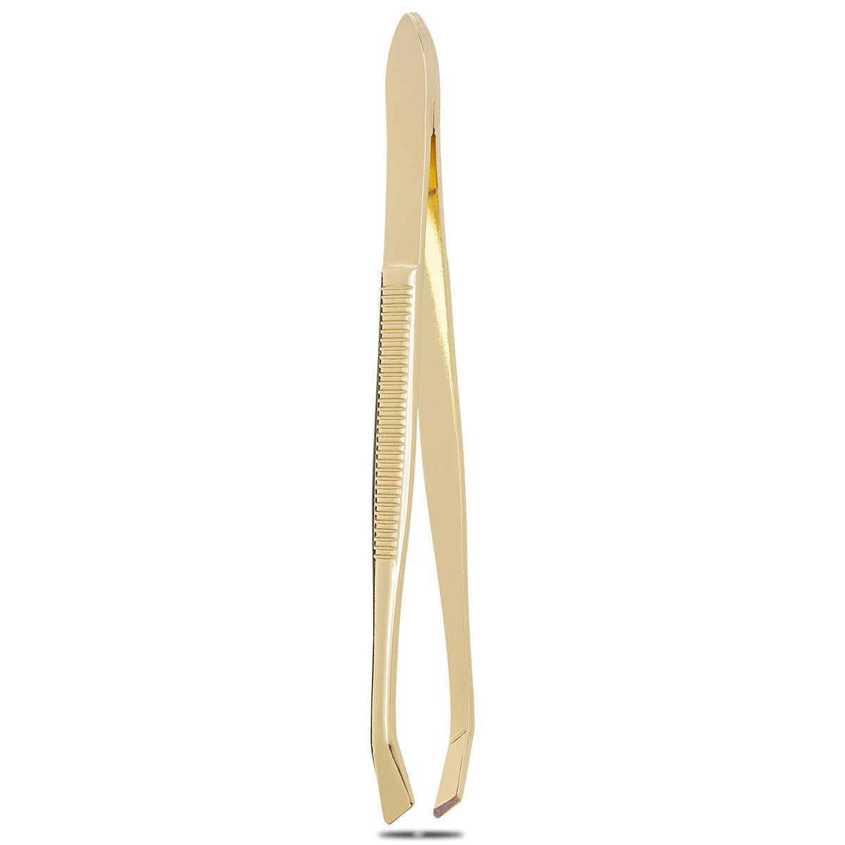 Eklips Metal Tweezers - Slanted Tip for Precise Hair Removal & Eyebrow Shaping | Durable Stainless Steel, Ergonomic Design by Beauty Care Bag