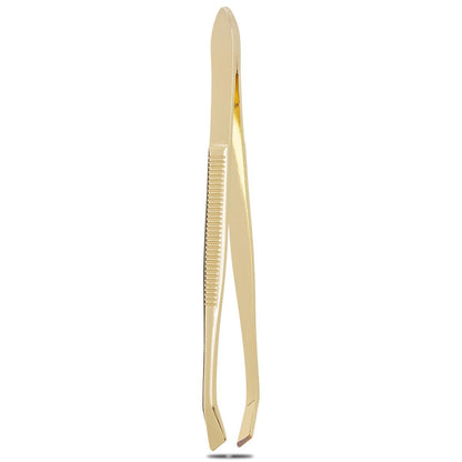 Eklips Metal Tweezers - Slanted Tip for Precise Hair Removal & Eyebrow Shaping | Durable Stainless Steel, Ergonomic Design by Beauty Care Bag
