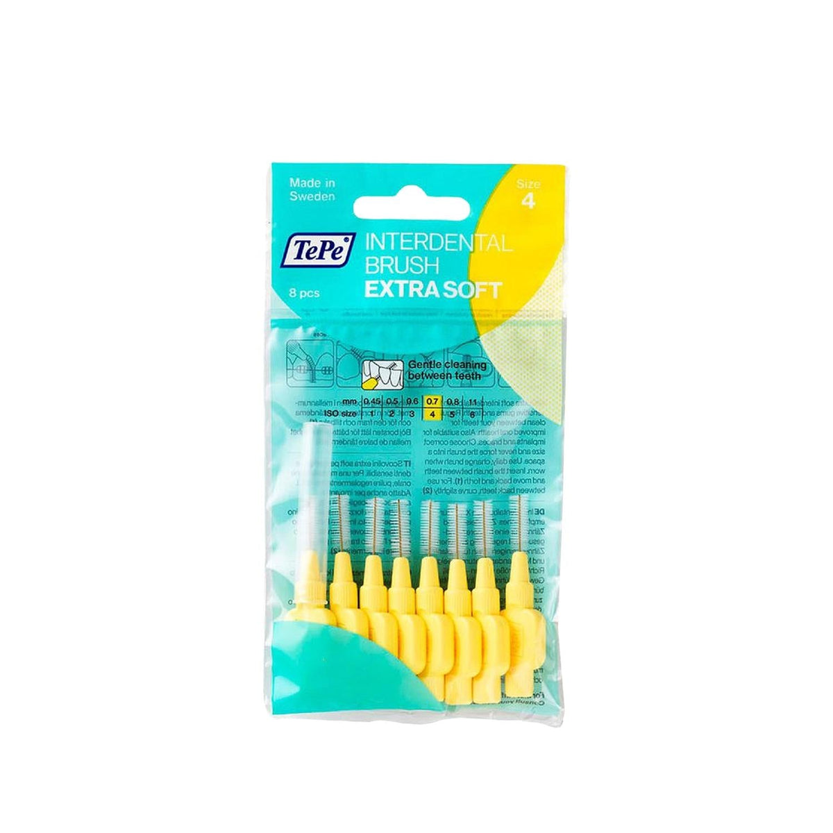 Tepe extra soft 0.7mm interdental brushes eight pack