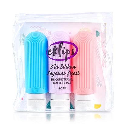 Eklips Silicone Travel Bottle 3-Pack Leak-Proof 90 ml by Beauty Care Bag