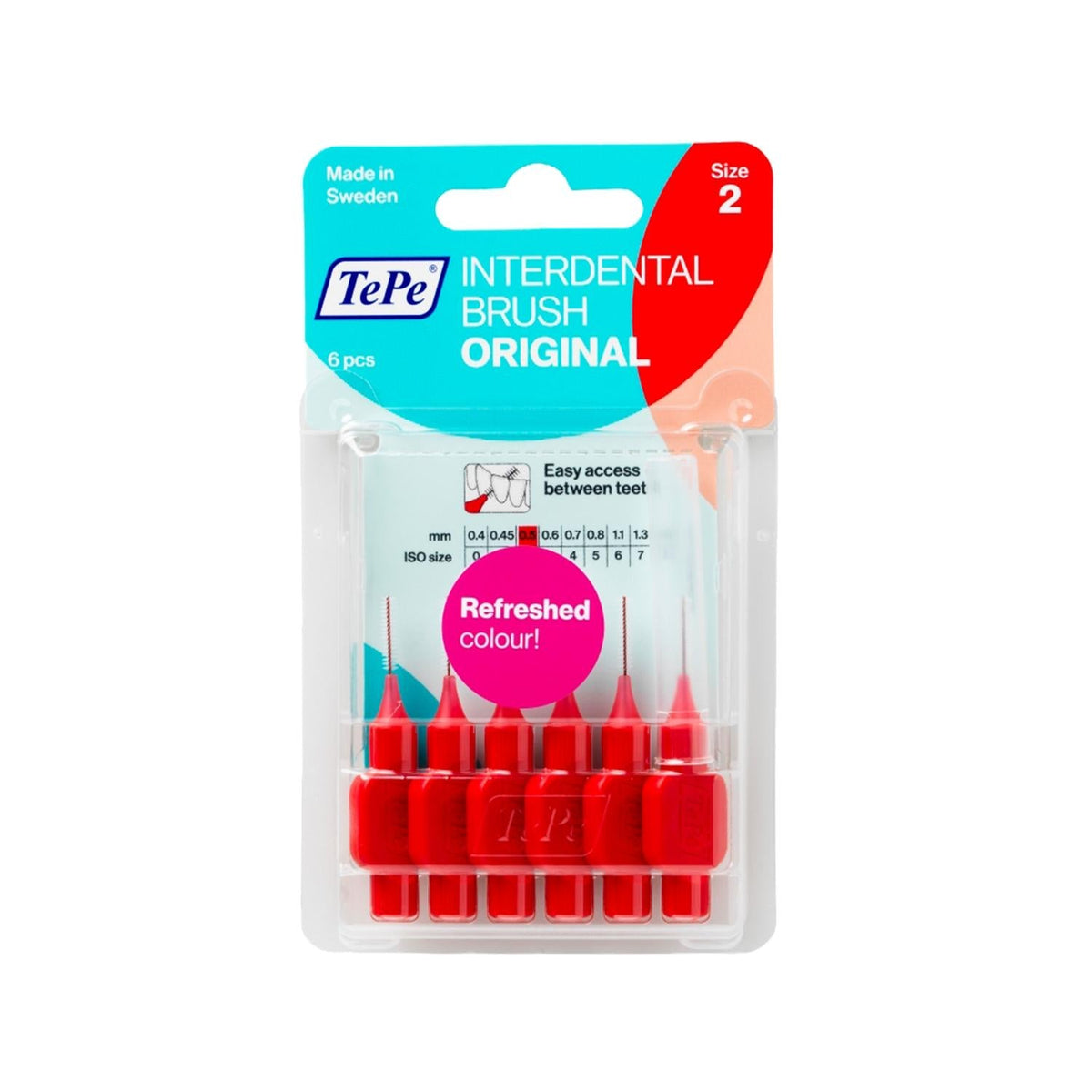 Tepe 0.5 mm Red Interdental Brushes for Tight Teeth Spacing - Pack of 6 by Beauty Care Bag