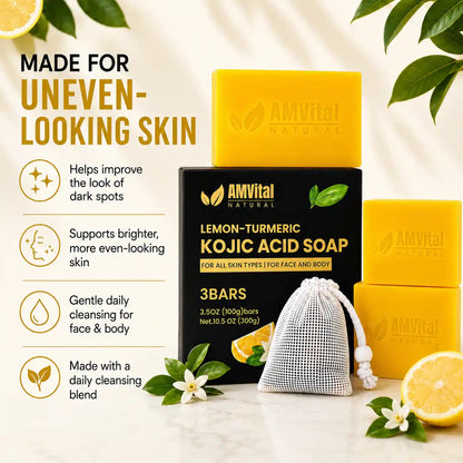 AMVital Lemon Turmeric Kojic Acid Soap Bar by AMVital