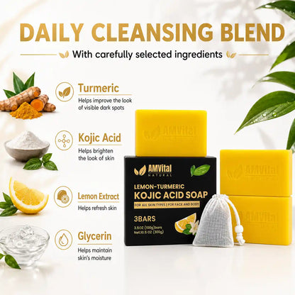 AMVital Lemon Turmeric Kojic Acid Soap Bar by AMVital