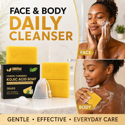 AMVital Lemon Turmeric Kojic Acid Soap Bar by AMVital