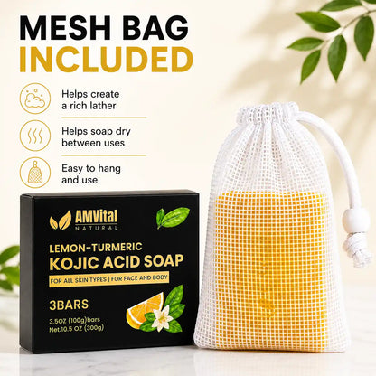 AMVital Lemon Turmeric Kojic Acid Soap Bar by AMVital