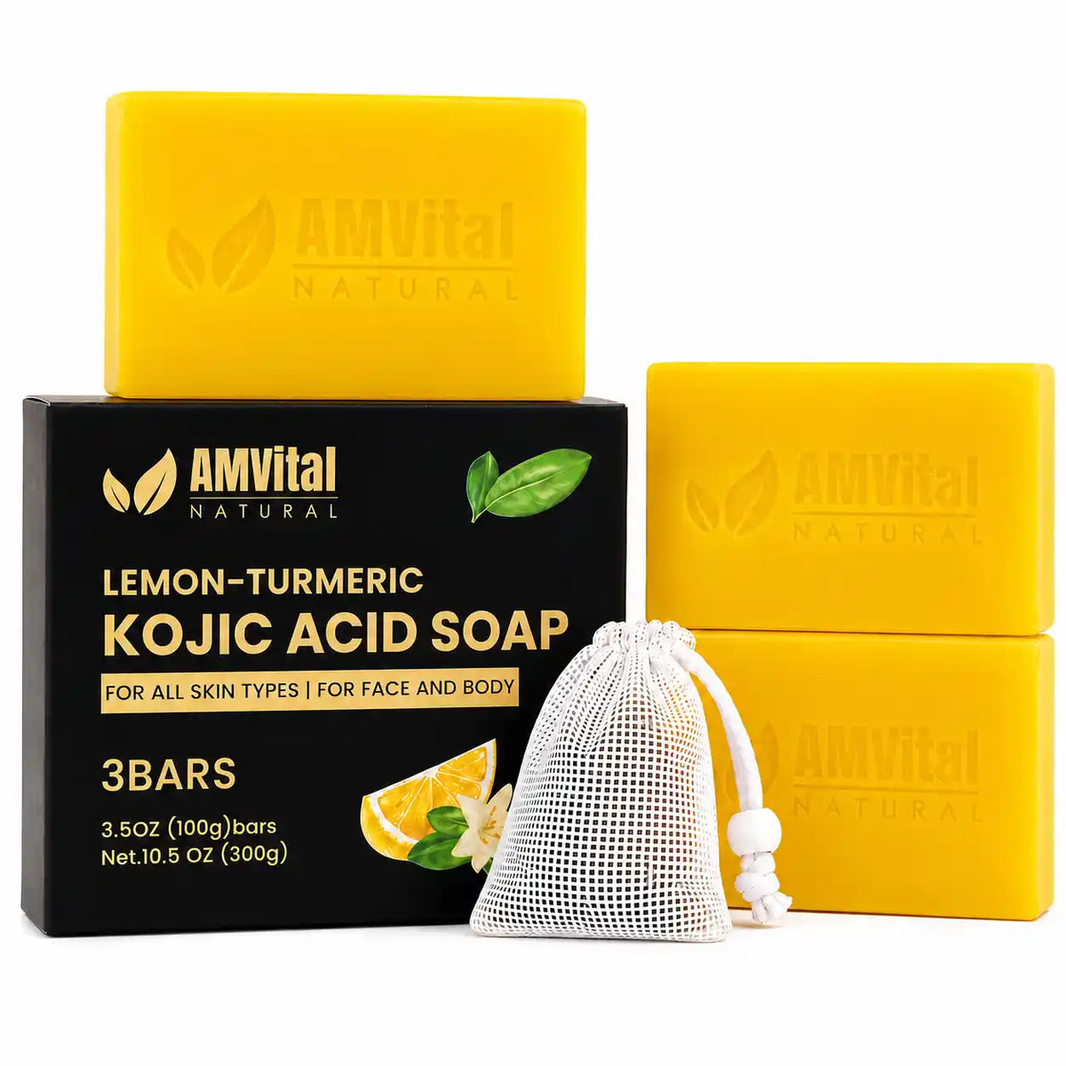 AMVital Lemon Turmeric Kojic Acid Soap Bar by AMVital