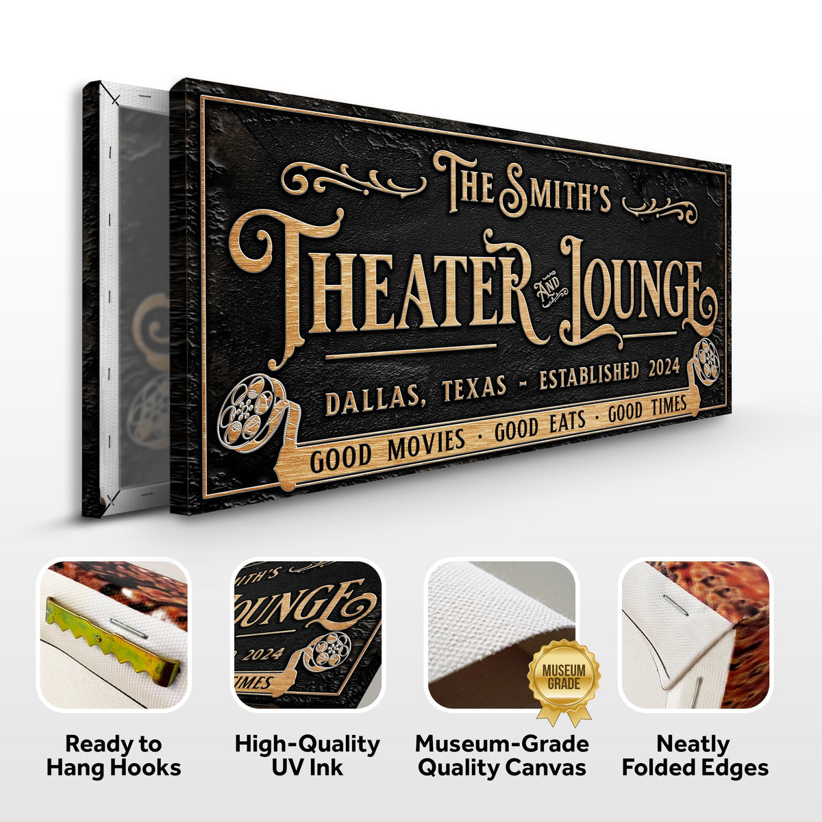 Personalized Theater Sign II by Tailored Canvases