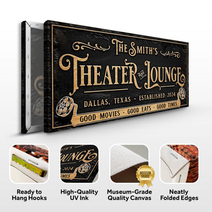 Personalized Theater Sign II by Tailored Canvases