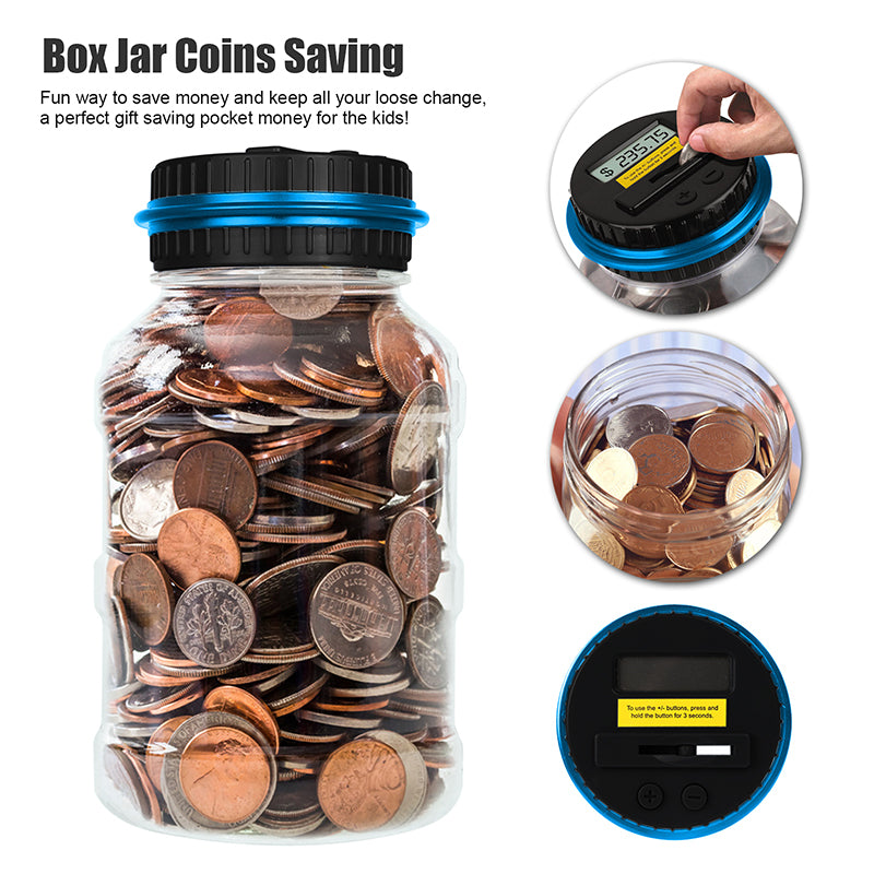 Digital Coin Counting Money Saving Box LCD Display by Teal Simba