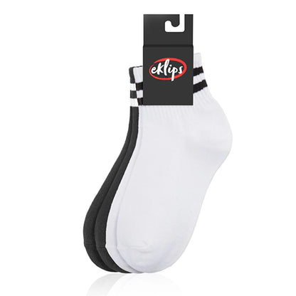 Eklips Black & White Striped Socks 2-Pack by Beauty Care Bag