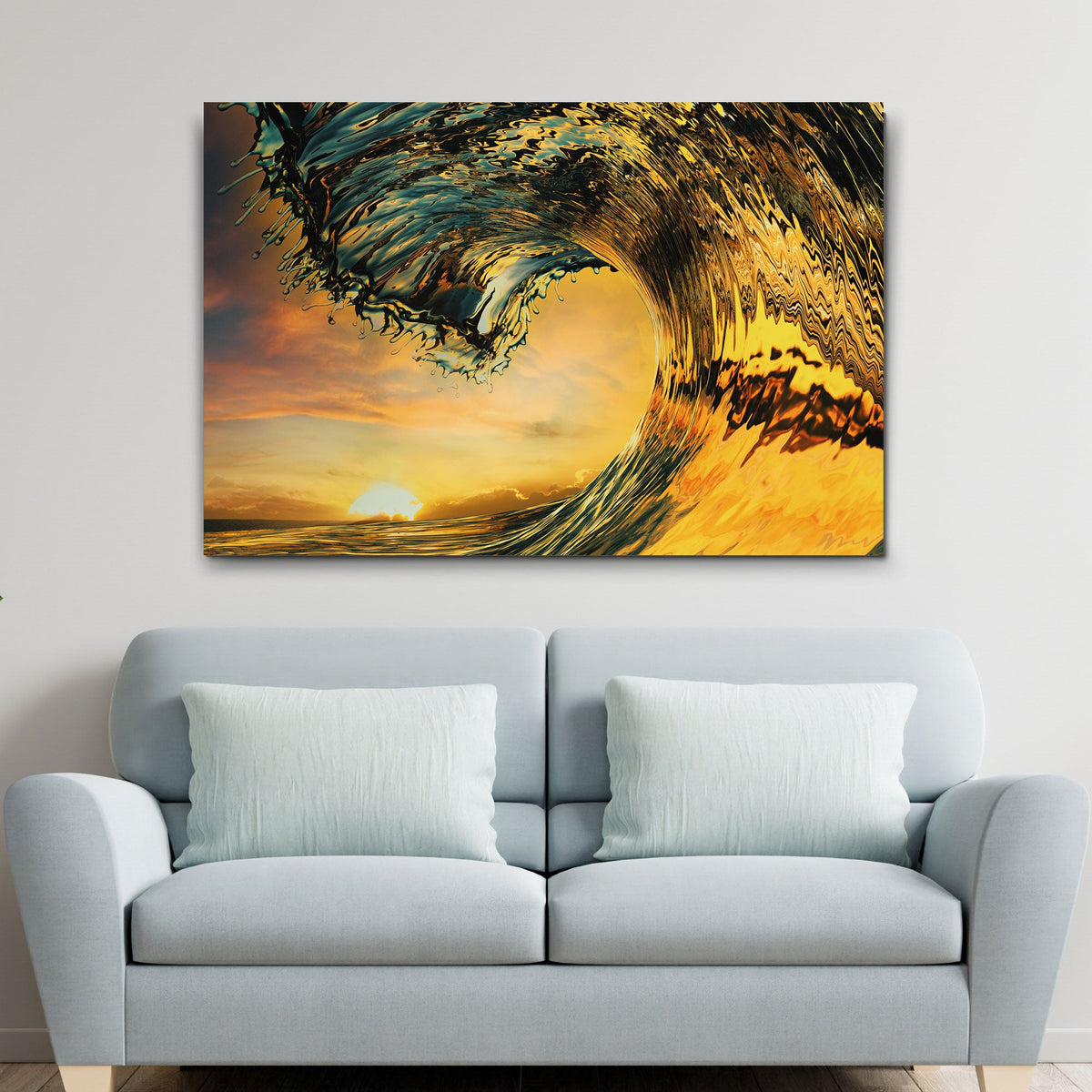 Sunset Ocean Wave Canvas Wall Art by Tailored Canvases