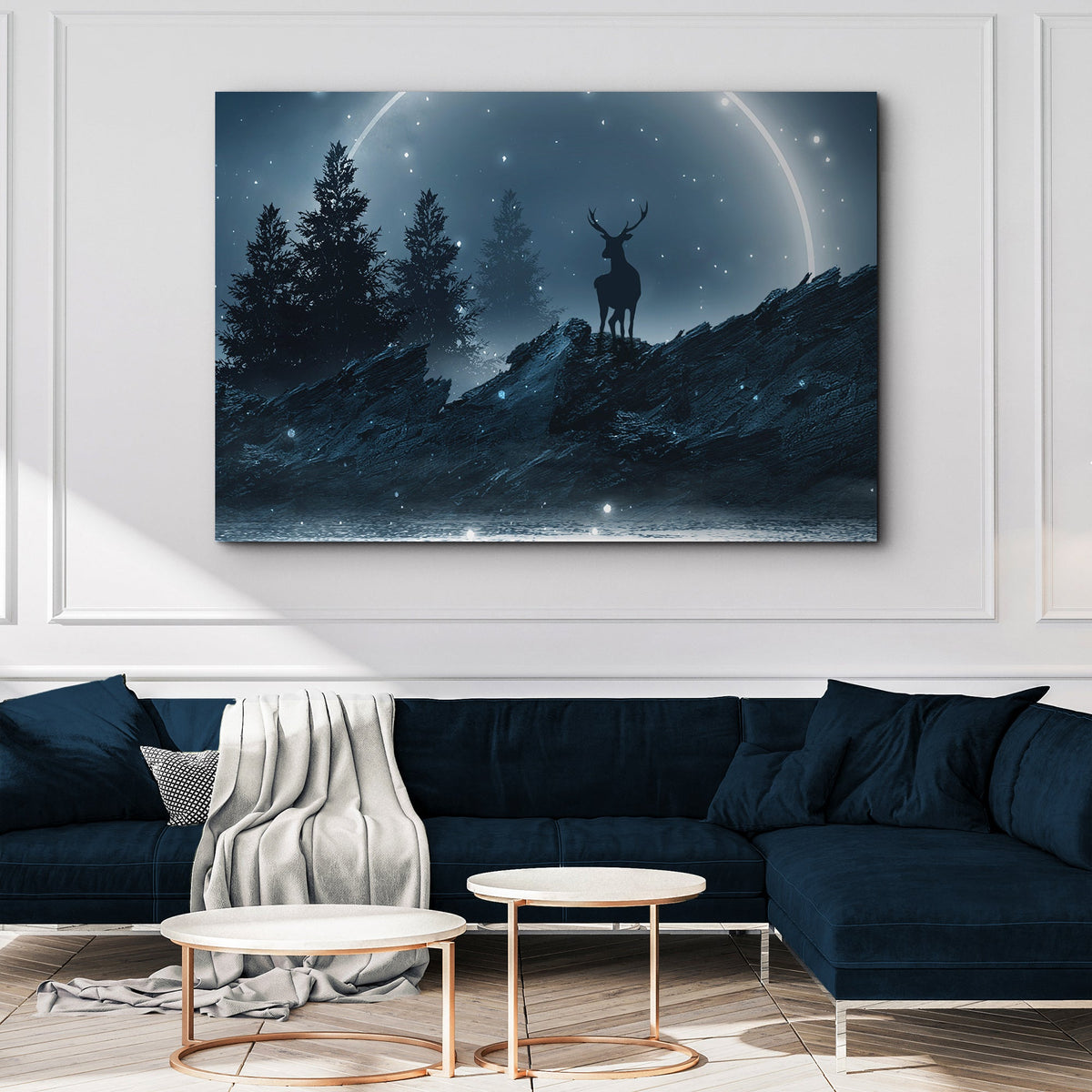 Midnight Deer Canvas Wall Art by Tailored Canvases