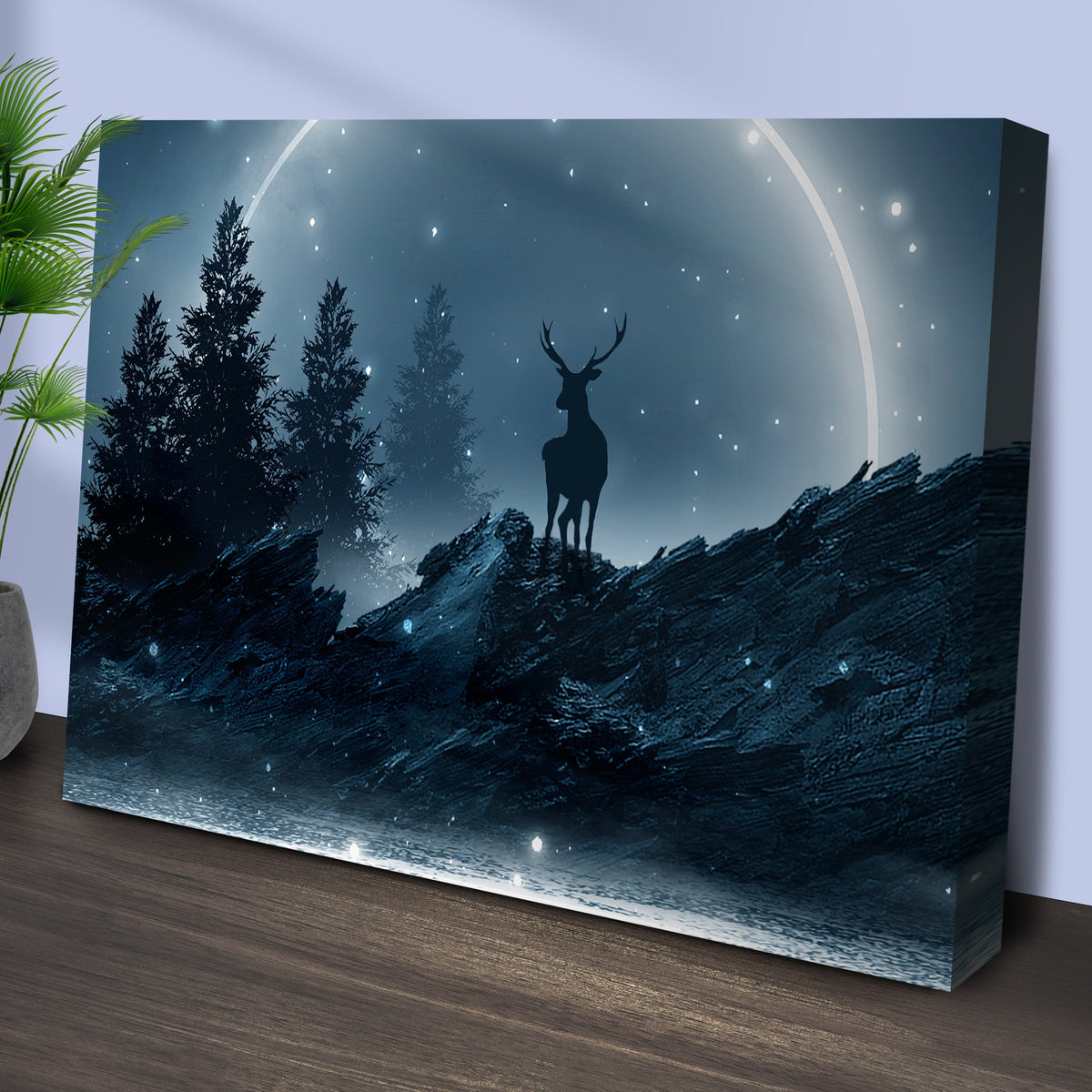 Midnight Deer Canvas Wall Art by Tailored Canvases