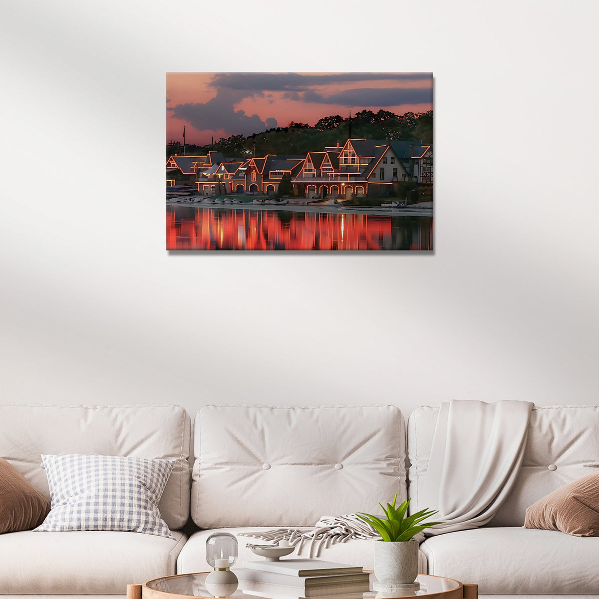Houses Philadelphia Boathouse Row Canvas Wall Art by Tailored Canvases