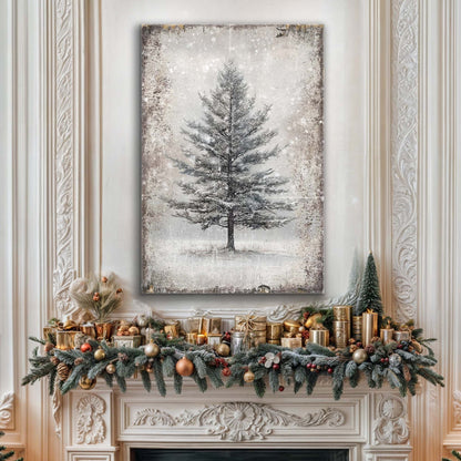Vintage Christmas Tree Wall Art X by Tailored Canvases