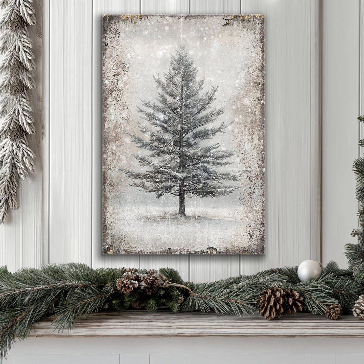 Vintage Christmas Tree Wall Art X by Tailored Canvases