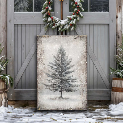 Vintage Christmas Tree Wall Art X by Tailored Canvases