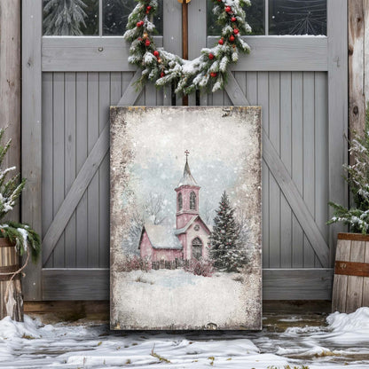 Vintage Church Christmas Wall Art by Tailored Canvases