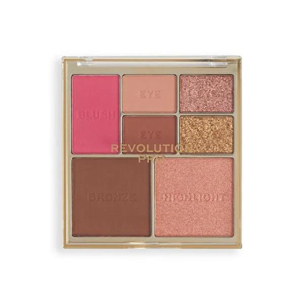 Revolution Pro Iconic Eye & Cheek Palette - Medium Deep: All-in-One Travel Makeup Palette for Eyeshadow, Bronzer, Highlighter, Blush - Vegan & Cruelty-Free by Beauty Care Bag