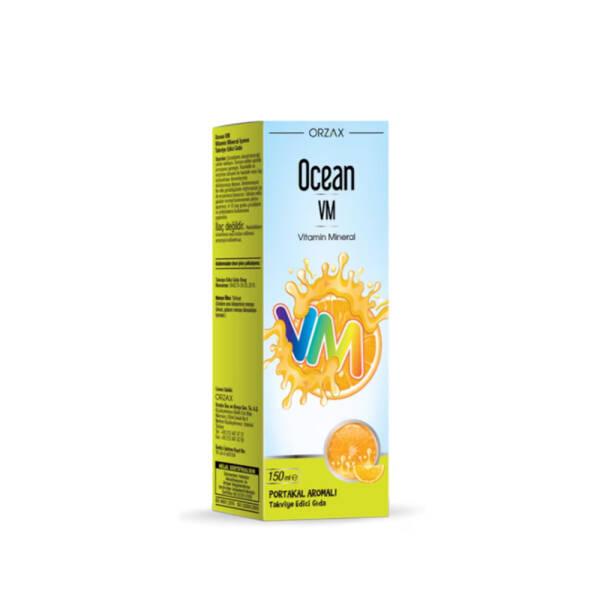Ocean VM Vitamin Mineral Syrup for Adults and Children - Orange Flavored Dietary Supplement 150ml by Beauty Care Bag
