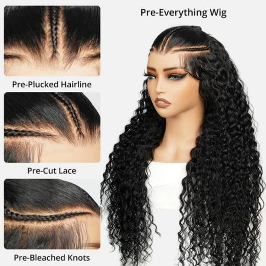 Glueless Pre Braided Wig Curly Hair 13x4 PreMax 3D Cap Wig With Mini by Mauve Tuna