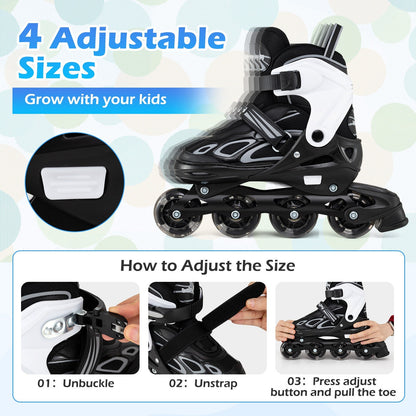 Adjustable Kids' Incline Skates 4 Sizes Adjustable Blade Roller by GBruno Store