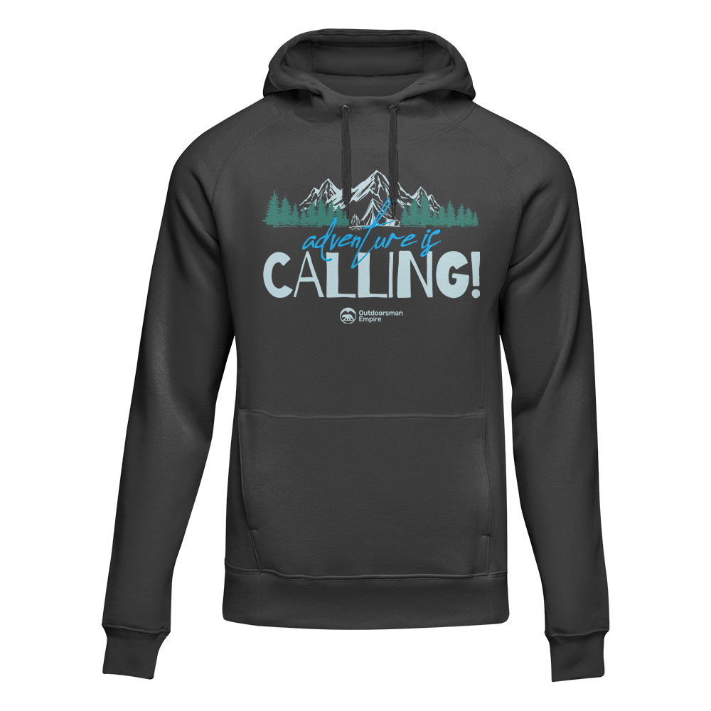 Adventure Camping unisex hoodie by Outdoorzees in black