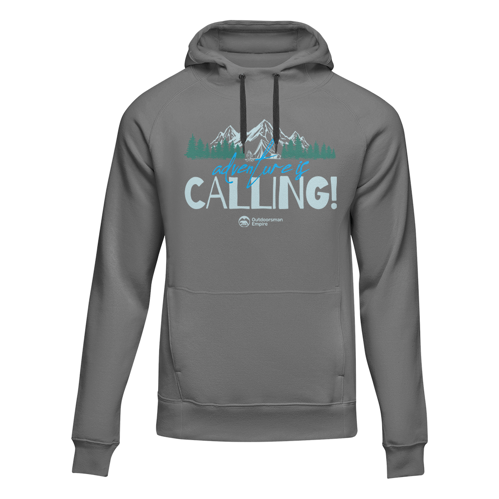 Adventure Camping unisex hoodie by Outdoorzees in gray