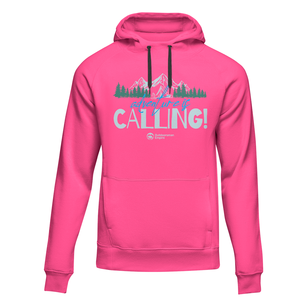 Adventure Camping unisex hoodie by Outdoorzees in pink