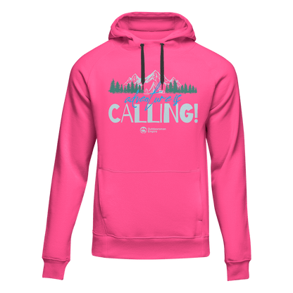 Adventure Camping unisex hoodie by Outdoorzees in pink
