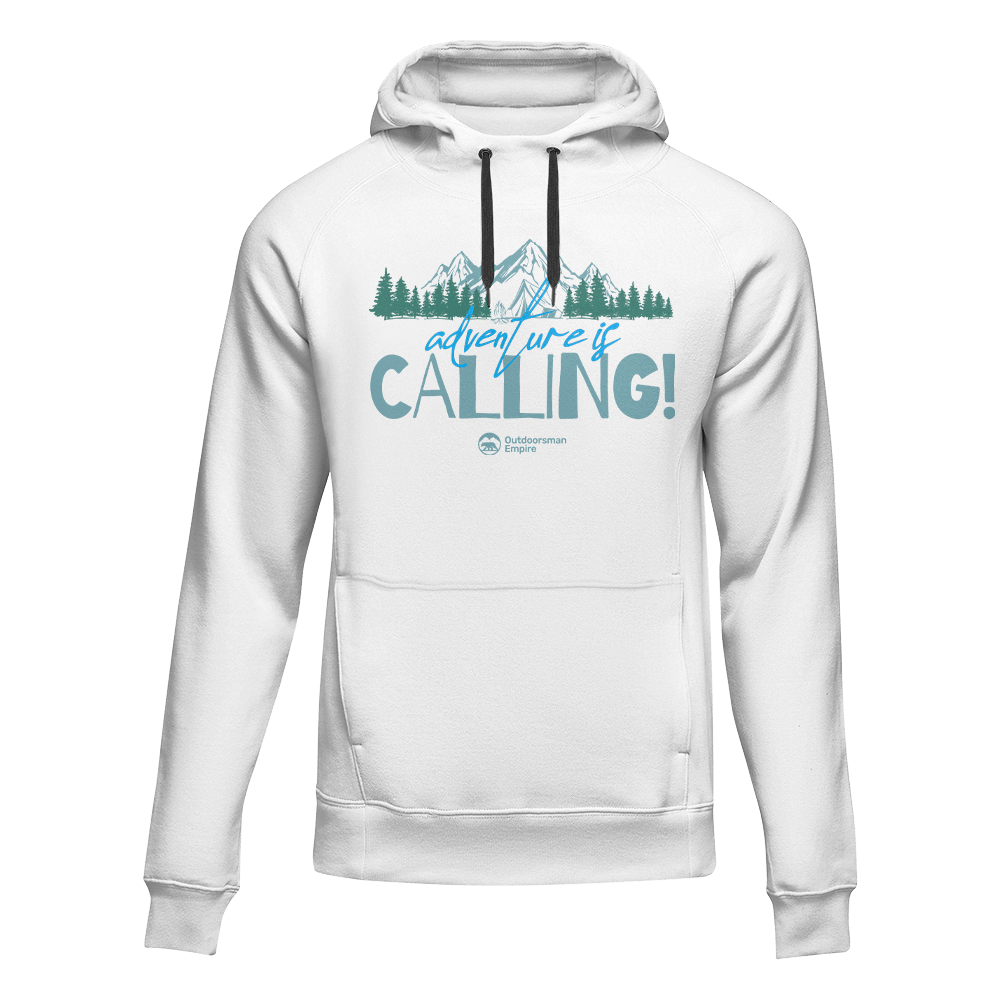 Adventure Camping unisex hoodie by Outdoorzees in white