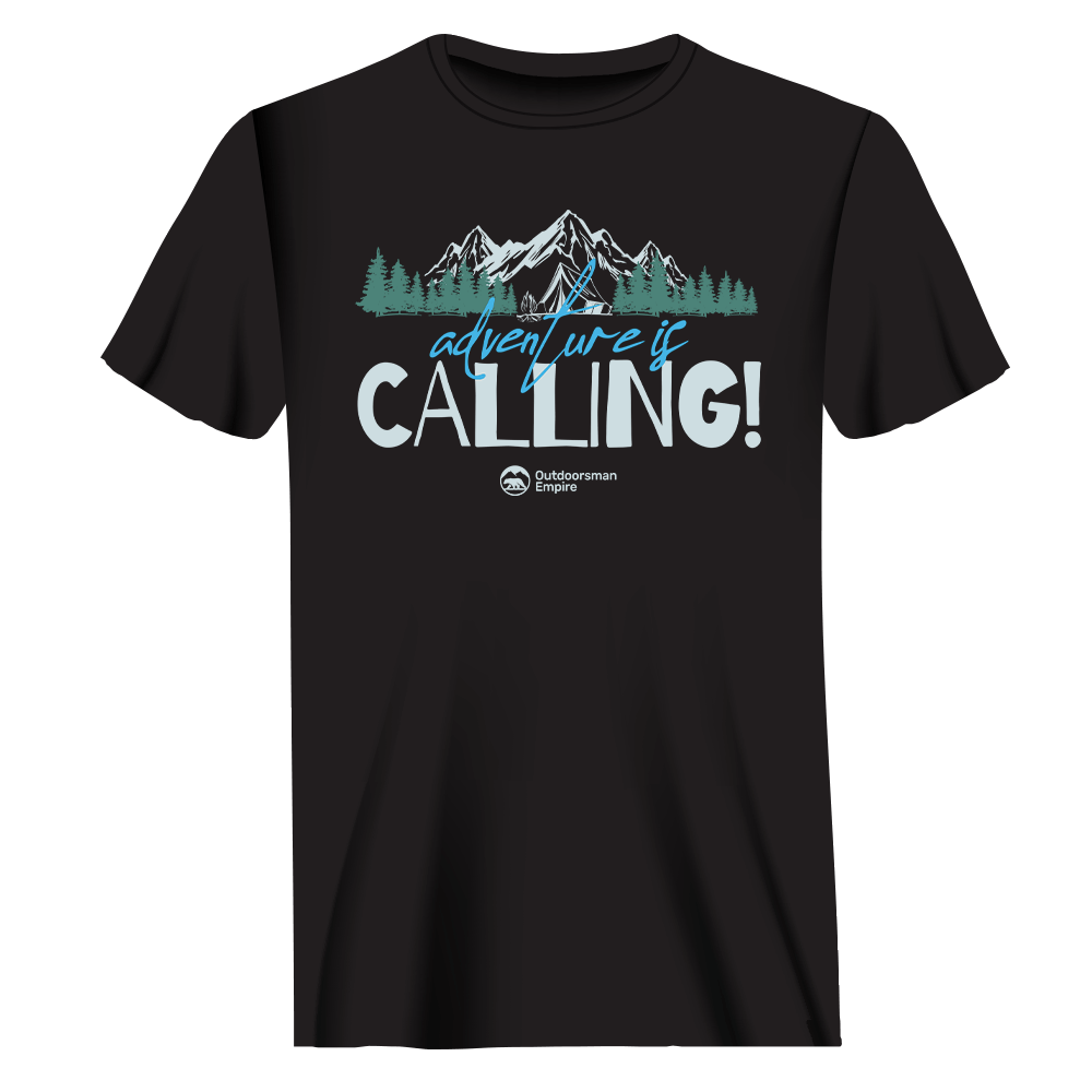 Adventure Camping men's t-shirt by Outdoorzees in black