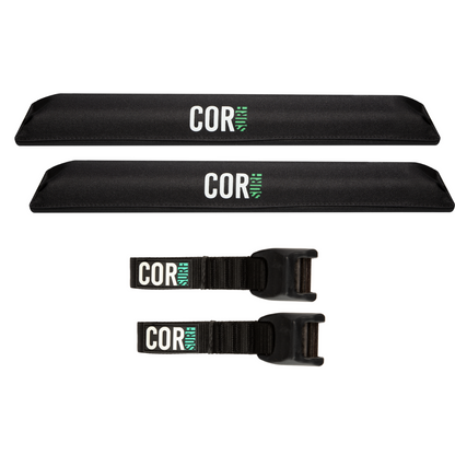 Aero Roof Rack Pad with 10' Scratch-Resistant Tie Downs(Flat Bars) by COR Surf
